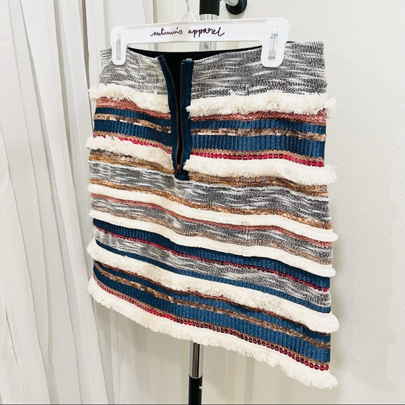 Anthropologie Moulinette Soeurs Erine Fringe Beaded Skirt - Picture 6 of 8